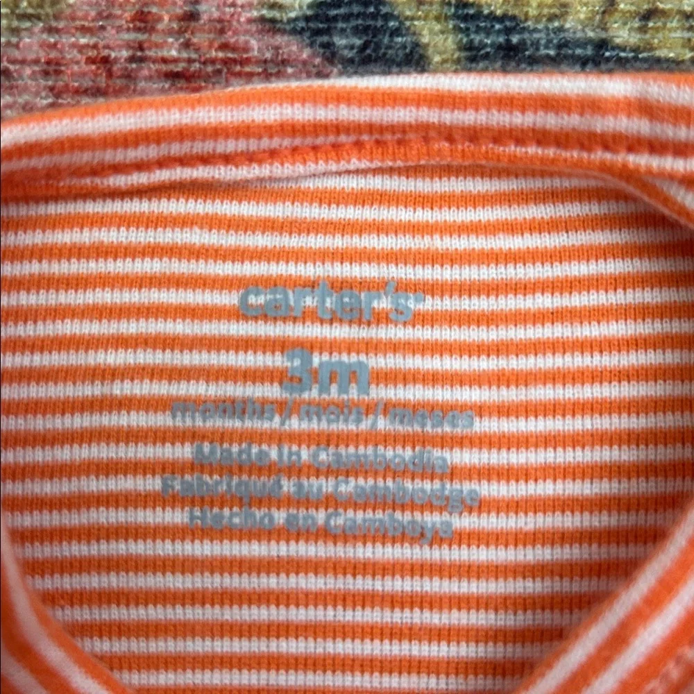 Carter’s Halloween Peekaboo Ghost Striped Tutu Onesie, Size 3 Months